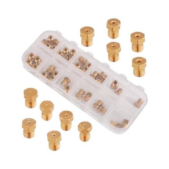 36PCS Propane Natural Gas Burner Nozzle M6x0.75 mm Brass Gas Nozzle