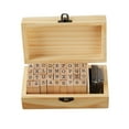 thumbnail image 1 of 36PCS RUBBER LETTER STAMP ALPHABET WOODEN BOX SET Seal Body, 1 of 7