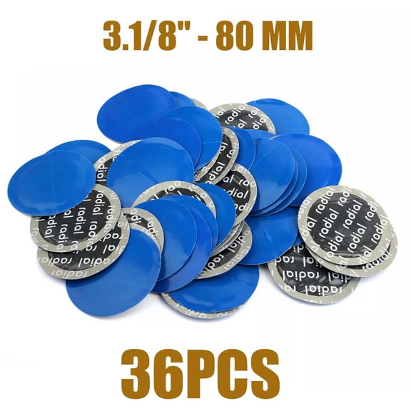 36PCS Radial Repair Round Tire Patch Large 3.1/8" - 80 MM -Front, Rear