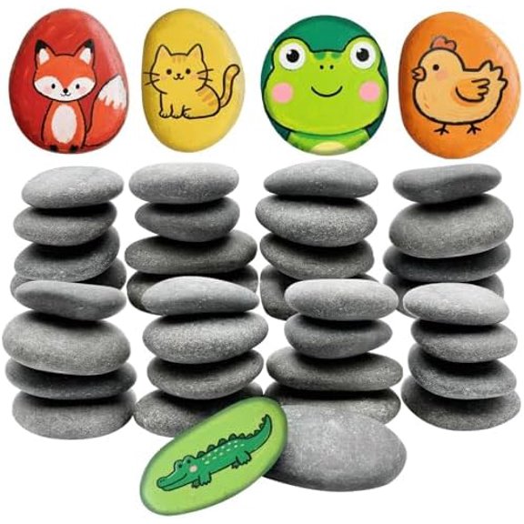 36PCS Rocks for Painting, 2-3 Inches Natural Smooth River Rocks for Painting, Flat Stones for Crafts and Decorations, Kindness Stones for DIY Arts(36)