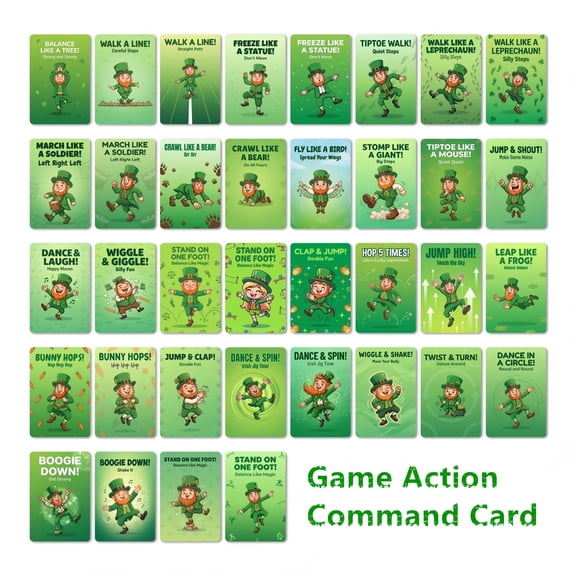 36PCS St Patricks Day Treasure Hunt Cards, Party Game Cards Decorations Supplies for Adults Kids Irish Gifts Family Fun Activities