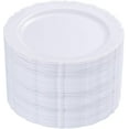 thumbnail image 1 of 36PCS White Plastic Plates, Heavy Duty White Disposable Premium 7.5inch Dessert Cake Salad Appetizer Plates Hard Plastic Platos Disposable for Party Wedding, 1 of 17