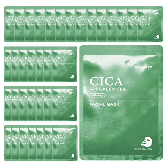 36PK SKIN627 Cica with Green Tea Face Masks Skincare, Facial Mask, Sheet Masks Korean