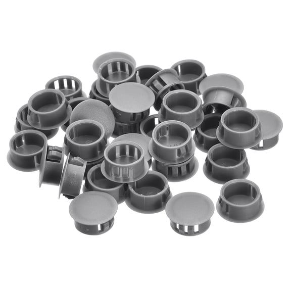 Uxcell 36 Pack 19mm(3/4") Plastic Hole Plugs Panel Flush Type Knockout Locking Plugs, Grey
