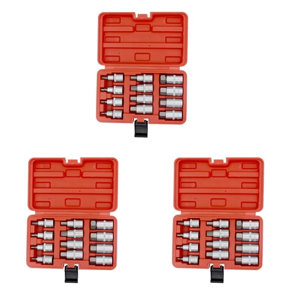 36Pcs 1/2 Inch Drive Impact Hex Bit Socket Set H5 H6 H7 H8 H10 H12 H14 H16 H17 H18 H19 H22 Hex Key Sockets Set Hand
