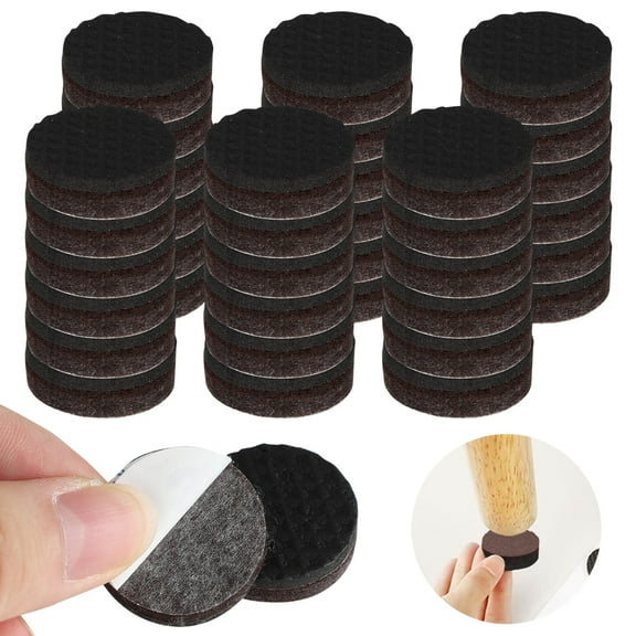 36Pcs 1" Anti Slide Furniture Grippers Pads, Self Adhesive Non-Slip Felt Furniture Pads, Rubber Feet Protector for Hardwood Floor Protectors Chair Leg, Black