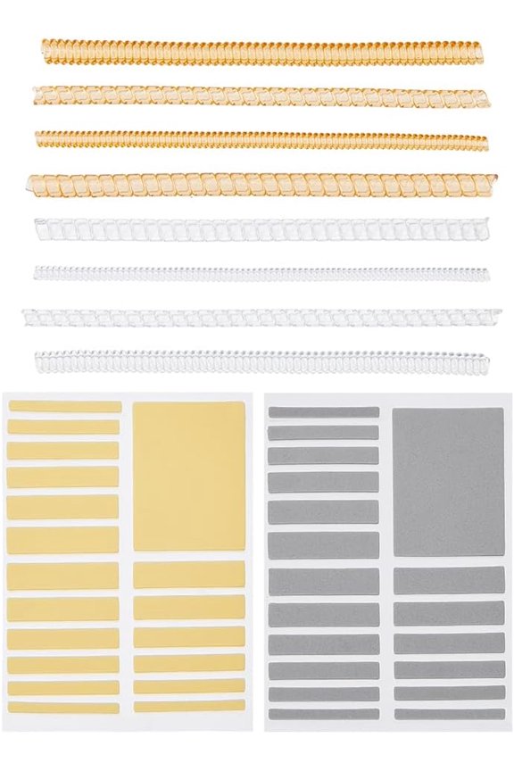 36Pcs 10 Styles Resin Spring Coil & EVA Ring Size Adjuster Sticker Invisible Ring Size Adjuster Mixed Color 100x3.5~5mm Inner Diameter: 1.4~2.5mm