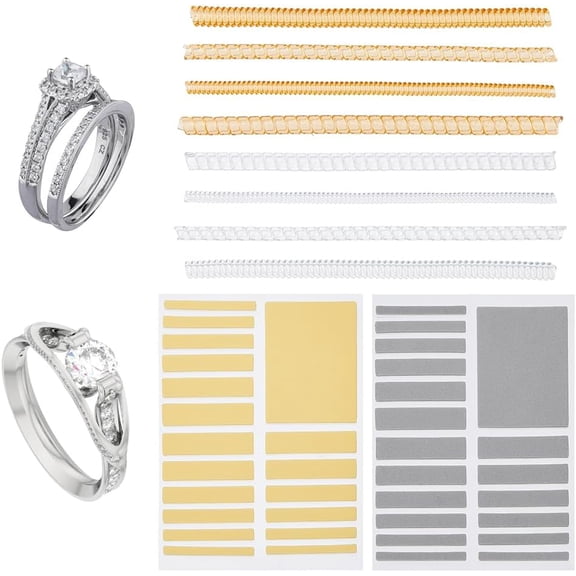 36Pcs 10 Styles Resin Spring Coil EVA Ring Size Adjuster Sticker Invisible Ring Size Adjuster Mixed Color 100x3.5~5mm