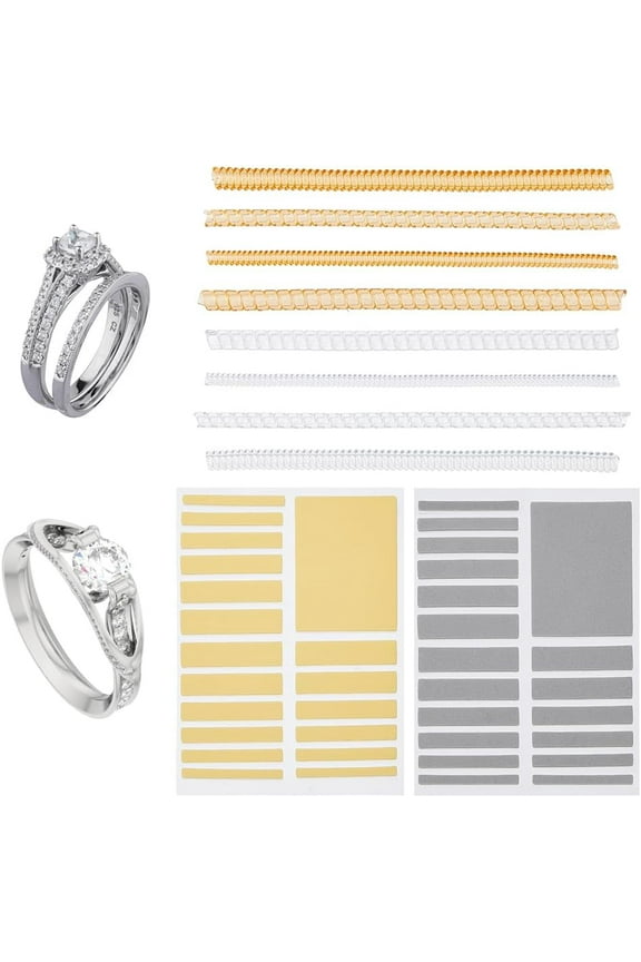 36Pcs 10 Styles Resin Spring Coil EVA Ring Size Adjuster Sticker Invisible Ring Size Adjuster Mixed Color 100x3.5~5mm