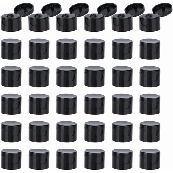 36Pcs 20/410 Flip Top Dispensing Cap Black Replacement Condiment Caps Reusable Plastic Bottle Cap Flip Top Lids