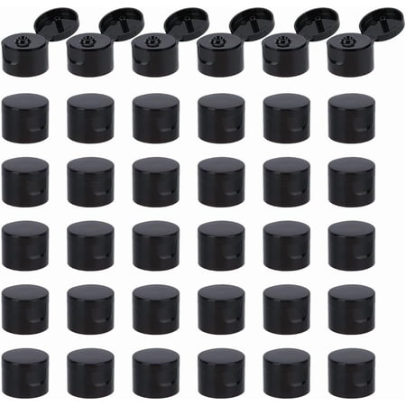 36Pcs 24/410 Black Flip Top Dispensing Cap Replacement Bottles Caps Reusable Plastic Bottle Cap Flip Top Lids for Shampoo Moisturizer Squeeze Bottles Dispensing Caps - Inner Diameter 23mm for DIY