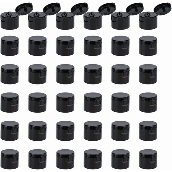 36Pcs 28/410 Flip Top Dispensing Cap Black Replacement Condiment Caps Reusable Plastic Bottle Cap Flip Top Lids