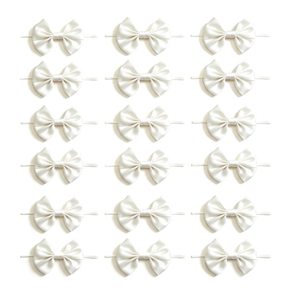 36Pcs 3.5" Satin Twist Tie Bows, Gift Bows for Treat Bags Cake Pops Wedding Bridal Shower Christmas Favors