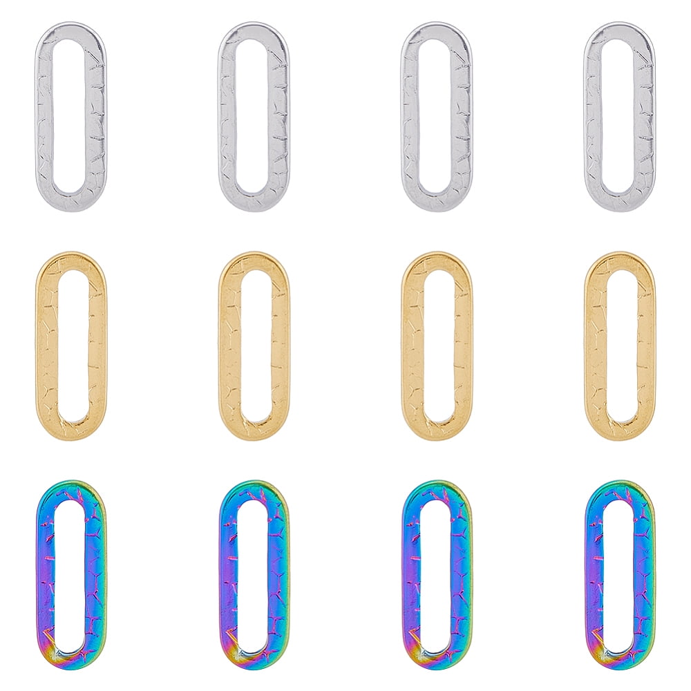 36Pcs 3 Colors 304 Stainless Steel Linking Ring Ion Plating(IP ...