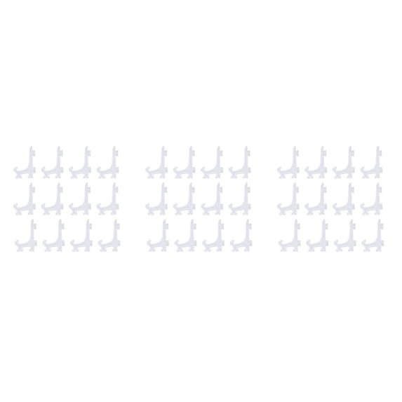 36Pcs 3 Inch Plastic Easels or Plate Holders Display Dinner Plate (Transparent)