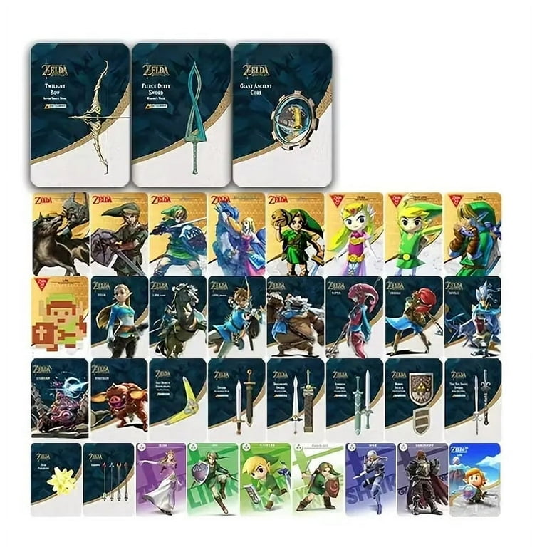 36Pcs/38Pcs（11pcs latest weapon cards）Zelda Tears of the Kingdom / Breathe  of The Wild skysword Amiibo Cards botw link NFC Compatible Switch Wii U