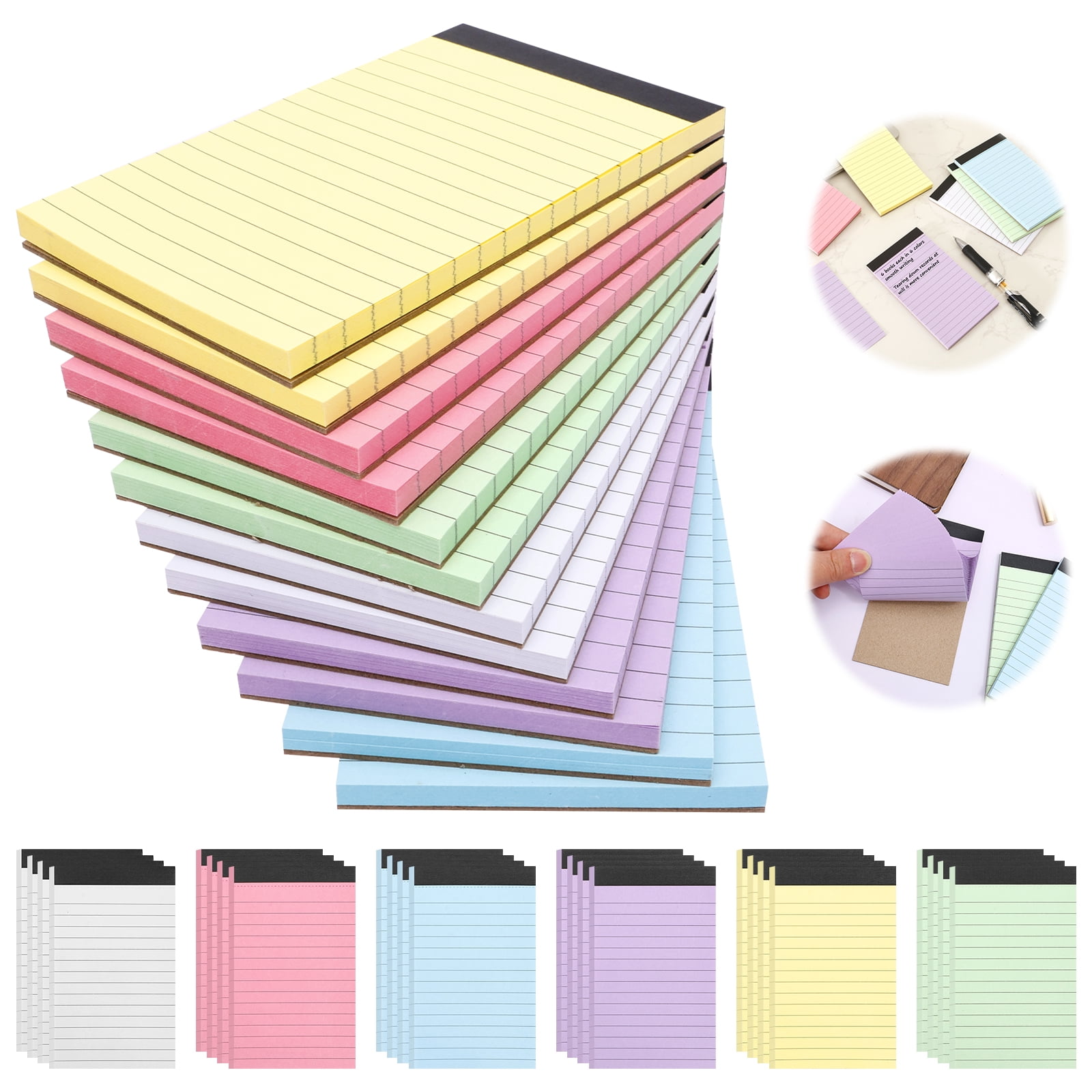 36Pcs 3x5 Inch Note Pad 45 Sheet Per College Ruled Mini Writing Pad 80GSM Colored Paper 1620 Sheet Multicolor Cute Notepad for Present