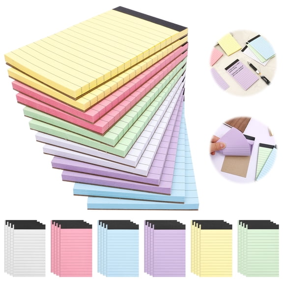 36Pcs 3x5 Inch Note Pad 45 Sheet Per College Ruled Mini Writing Pad 80GSM Colored Paper 1620 Sheet Multicolor Cute Notepad for Present