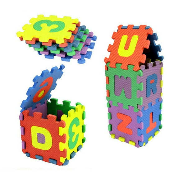 36Pcs 4.72 Inch Interlocking Foam Play Mat, Extra Thick EVA Floor Puzzle Tiles with Alphabet and Numbers for Activity Room, Non-Toxic, 1 Set