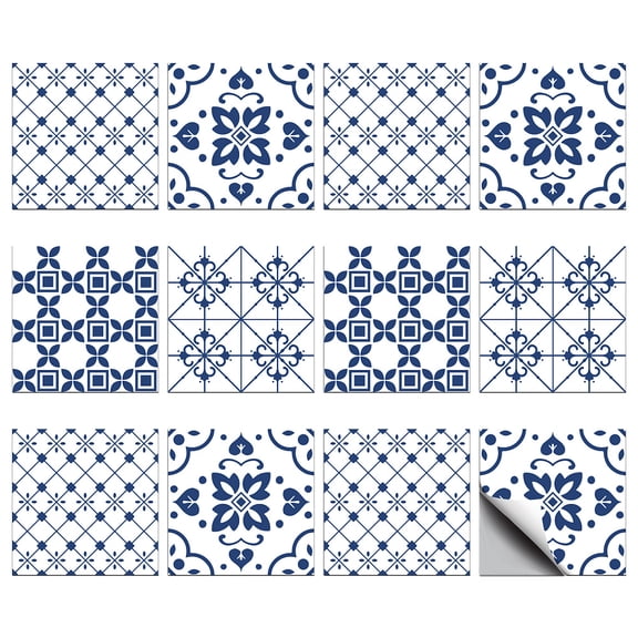 36Pcs 4Style Tile Stickers Spanish Portuguese Style Peel and Stick Wall Tile Stickers 44 Inch