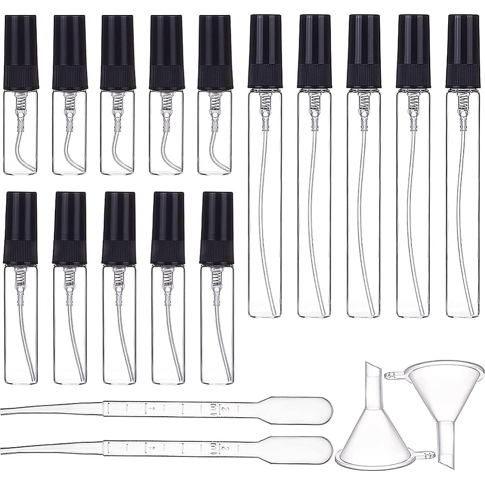 36Pcs 5 Style Mini Refillable Glass Spray Bottles with Plastic Fine ...