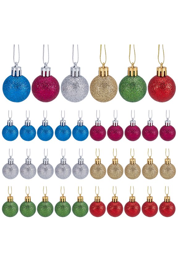 36Pcs 6 Colors Plastic Ball Pendant Decorations for Christmas Tree Hanging Decorations Mixed Color 116mm 6pcs/color DIY