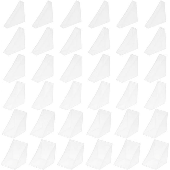 36Pcs 6 Sizes Triangle Protector Translucent Plastic Corner Guards Covers Proofing Edge Protector for Picture Frame Mirror Ceramic Glass Transparent Protection White