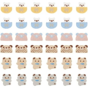 36Pcs 6 Styles Little Bear Crochet Knitted Cloth Patch Sew on Patches Cloth Appliques Handmade Lovely Little Animals Garment Sewing Accessories DIY Project Crafts Embroidery Gifts Mixed Color