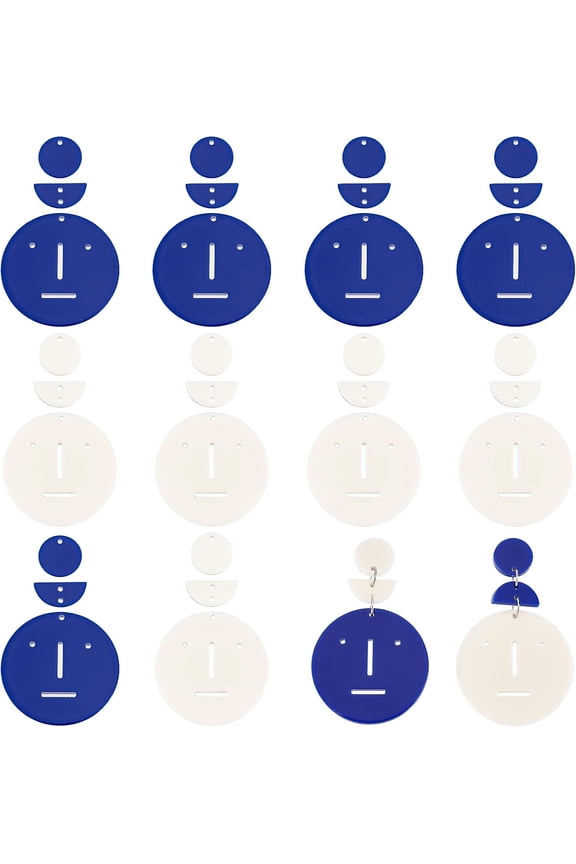 36Pcs 6Style Acrylic Pendants Acrylic Dangle Earrings with Expression Acrylic Drop Dangle DIY Crafting Earring Irregular Earrings for DIY Earring Accessories Trendy Pendants Jewelry Mixed Color