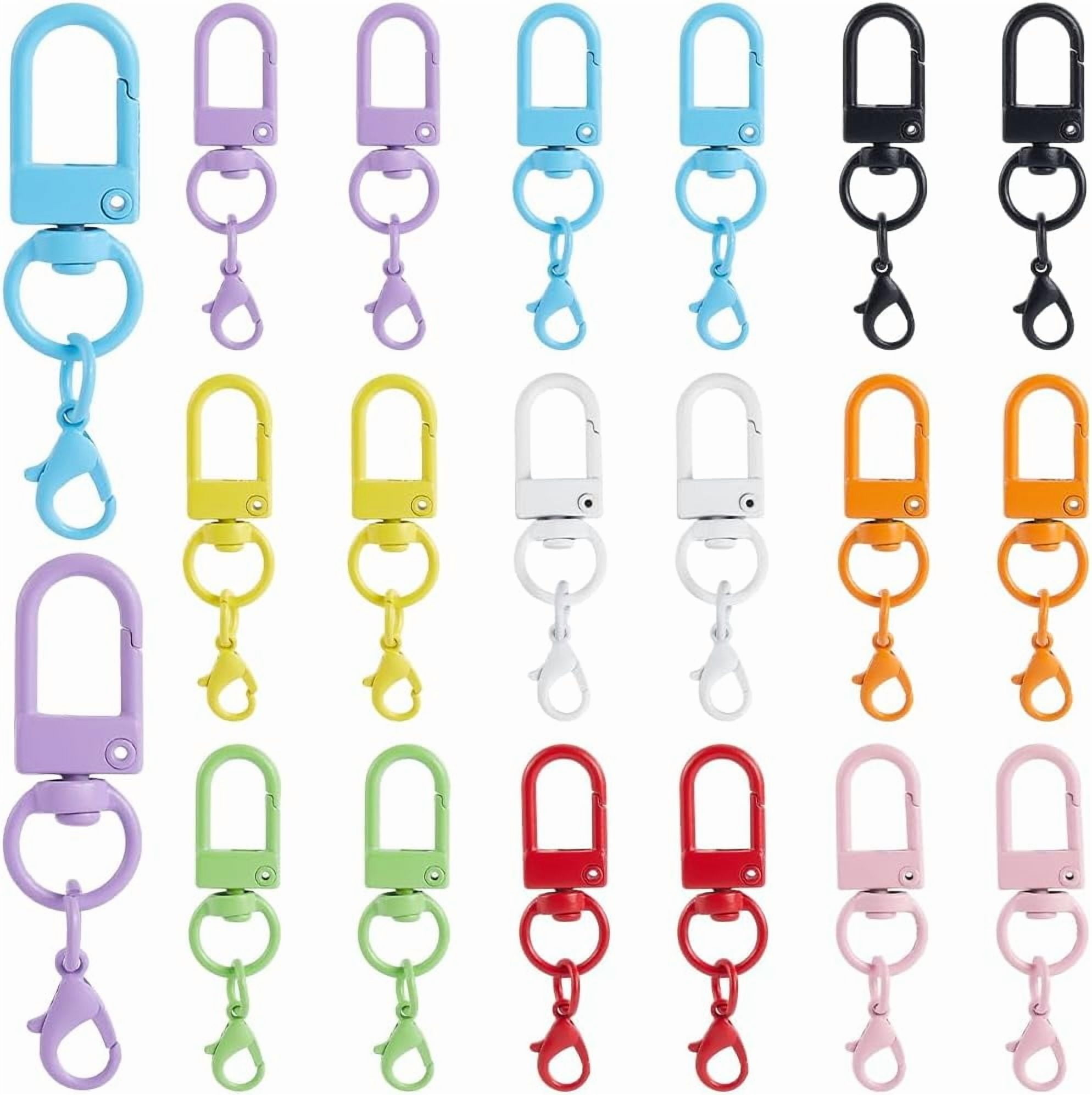 36Pcs 9 Colors Colorful Swivel Clasps Metal Lobster Claw Clasp
