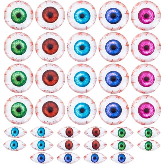 36Pcs 9 Styles Translucent Resin Decoden Cabochons Mixed Color 7~18x14~18x3~5mm 4pcs/style DIY