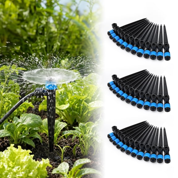 36Pcs Adjustable 360 Degree Drip Emitter Stake 1/4 Inch Quick Connect Irrigation Sprinkler Stake for Garden Lawn Vegetable Irrigation