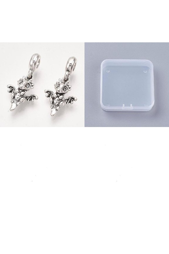 36Pcs Alloy European Dangle Charms Large Hole Pendants Dragon Bronze 31mm Pendant: 20.5x15.5x7.5mm Hole: 4mm