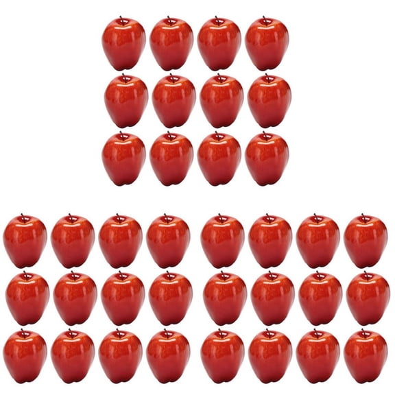 36Pcs Artificial  Red Delicious Fruit for Kitchen Home Foods Decor Home Party Decoration Artificial