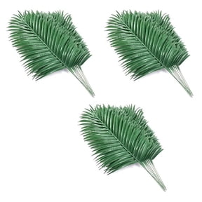 36Pcs Artificial Palm Leaves Plants Faux Palm Fronds Tropical Palm Leaves Greenery Plant for Leaves Hawaiian Party