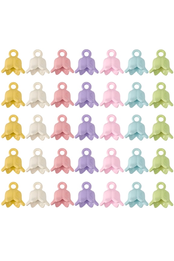 36Pcs Baking Paint Alloy Charms Flower 10x9.5x8mm Hole: 1.8mm DIY