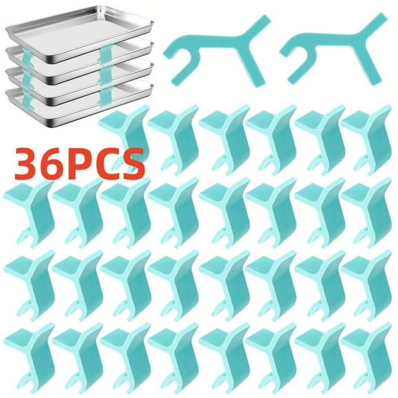 36Pcs Baking Sheet Stackers Set Space-Saving Tray Stackers Reusable Trays Stacking Holder Multipurpose Baking Tray Stackers for Freeze Dryer Trays 5x3x2.5 cm