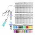 thumbnail image 1 of 36Pcs Beadable Keychains Bars,Silver Beadable Keychain Bars Bulk Blank,Keychain Making Kit for DIY Crafts Women Men Gift, 1 of 6