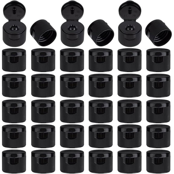 36Pcs Black Flip Top Caps 1 Inch thick Plastic Flip Bottle Caps With 0.18 Inch Orifice Replacement Flip-Top Dispensing Caps Squeeze Bottles Dispensing Caps Inner Diameter 1.1 Inch DIY