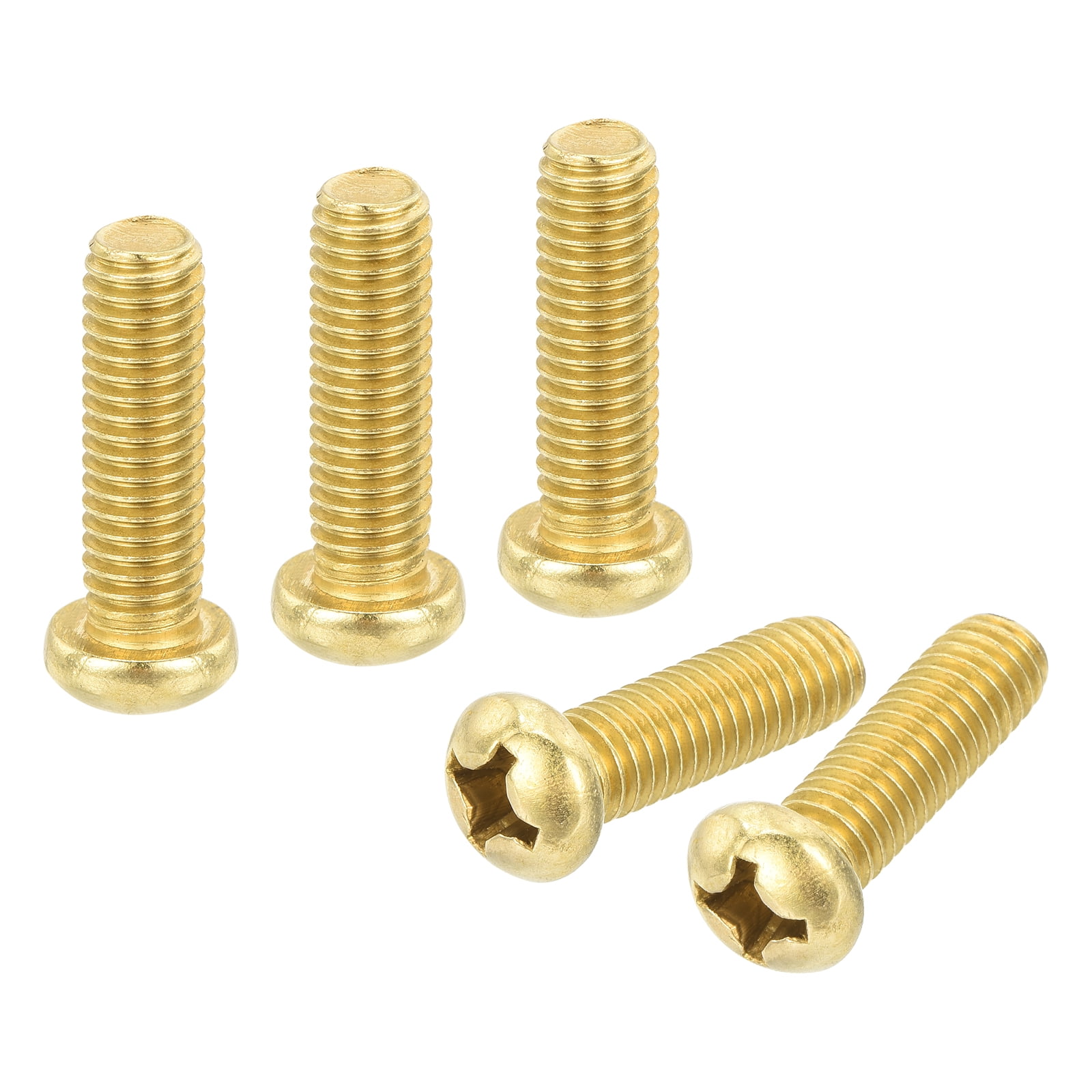 36Pcs Brass Machine Screws, M6x20mm Phillips Pan Head Fastener Machinery Bolts