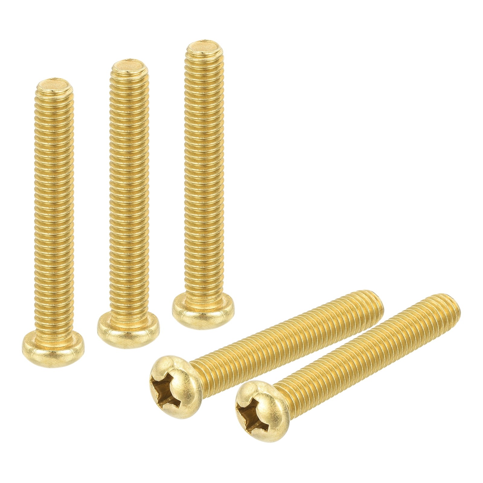 36Pcs Brass Machine Screws, M6x40mm Phillips Pan Head Fastener Machinery Bolts