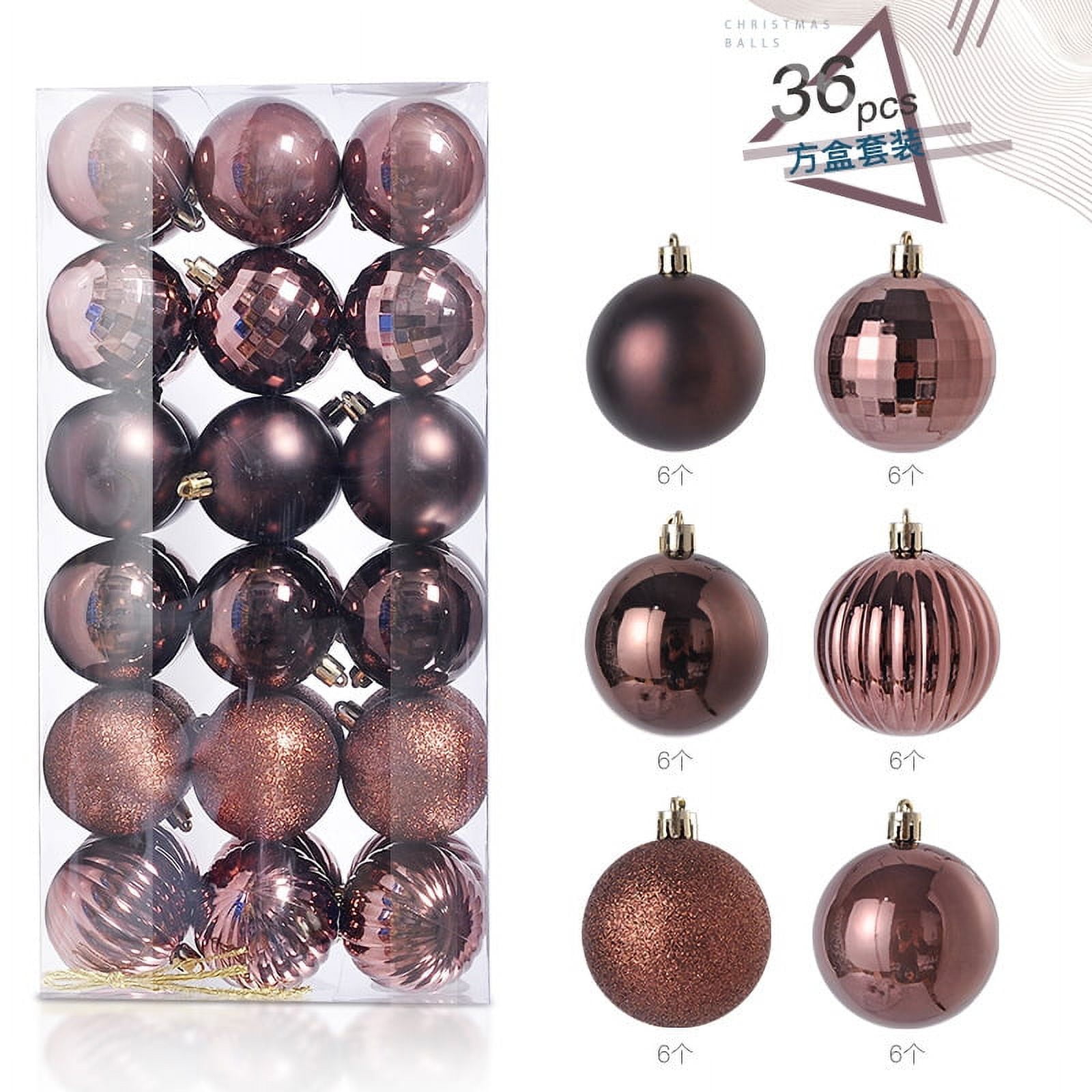 36Pcs Christmas Ball 6cm Plastic Purple Black Silver Baubles Christmas