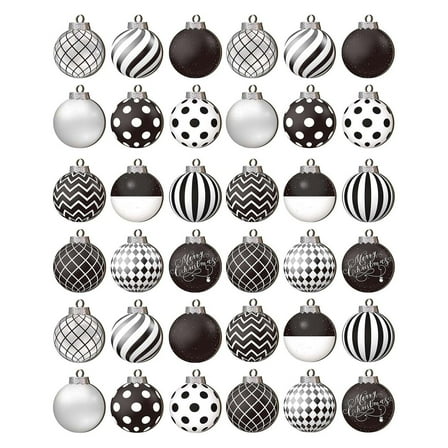 36Pcs Christmas Ornaments Set - 3.1×2.48" Wooden Hanging pendant Decorations, Christmas Tree Decoration for Home Decor, Xmas Ball Ornament for Holiday Party Gift