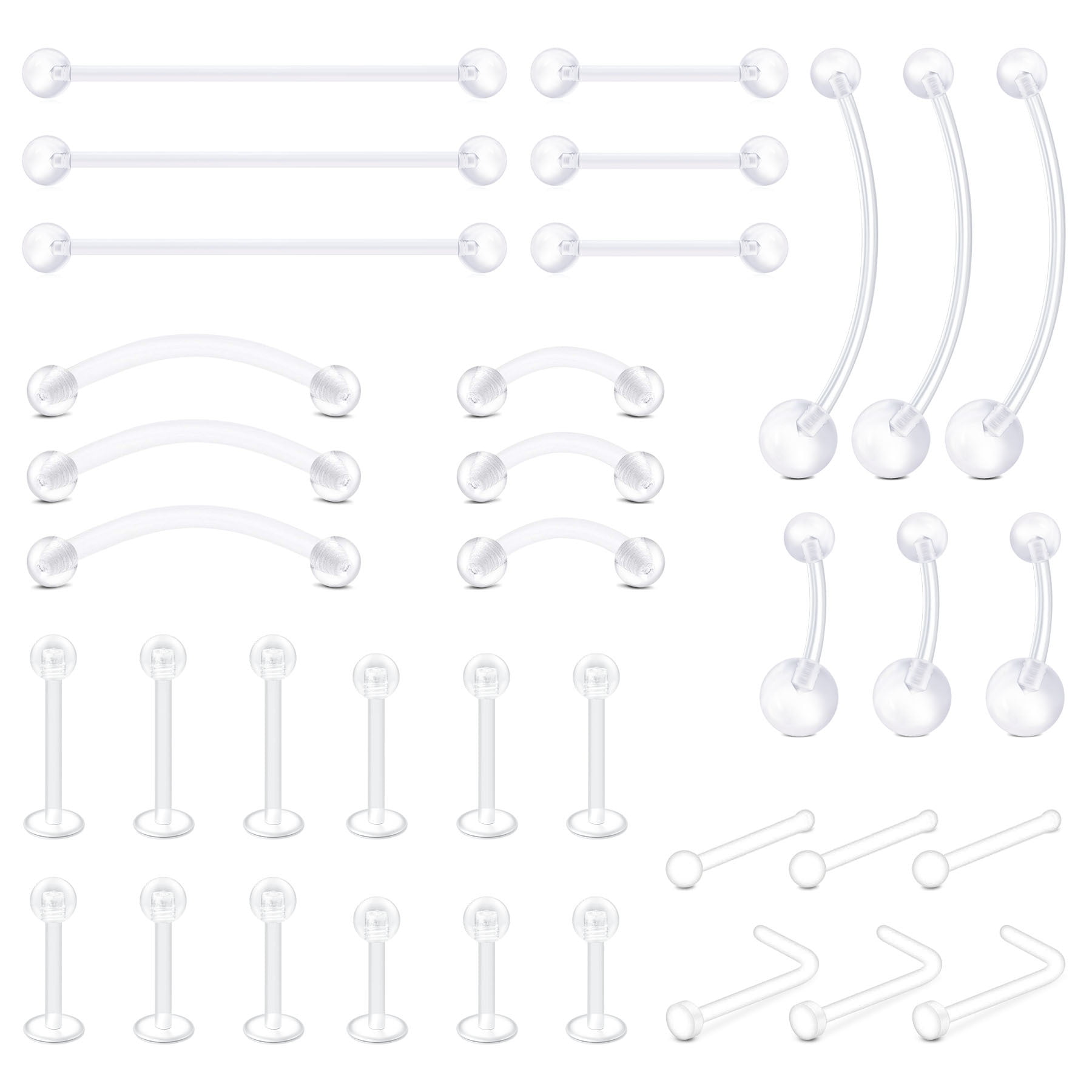 Clear Multi Use Acrylic Hide Your Piercing Lip Monroe Cartilage Tragus Tongue O-Ring Retainer Clear Multi Use Acrylic Hide Your Piercing Lip Monroe Cartilage Tragus Tongue O-Ring Retainer