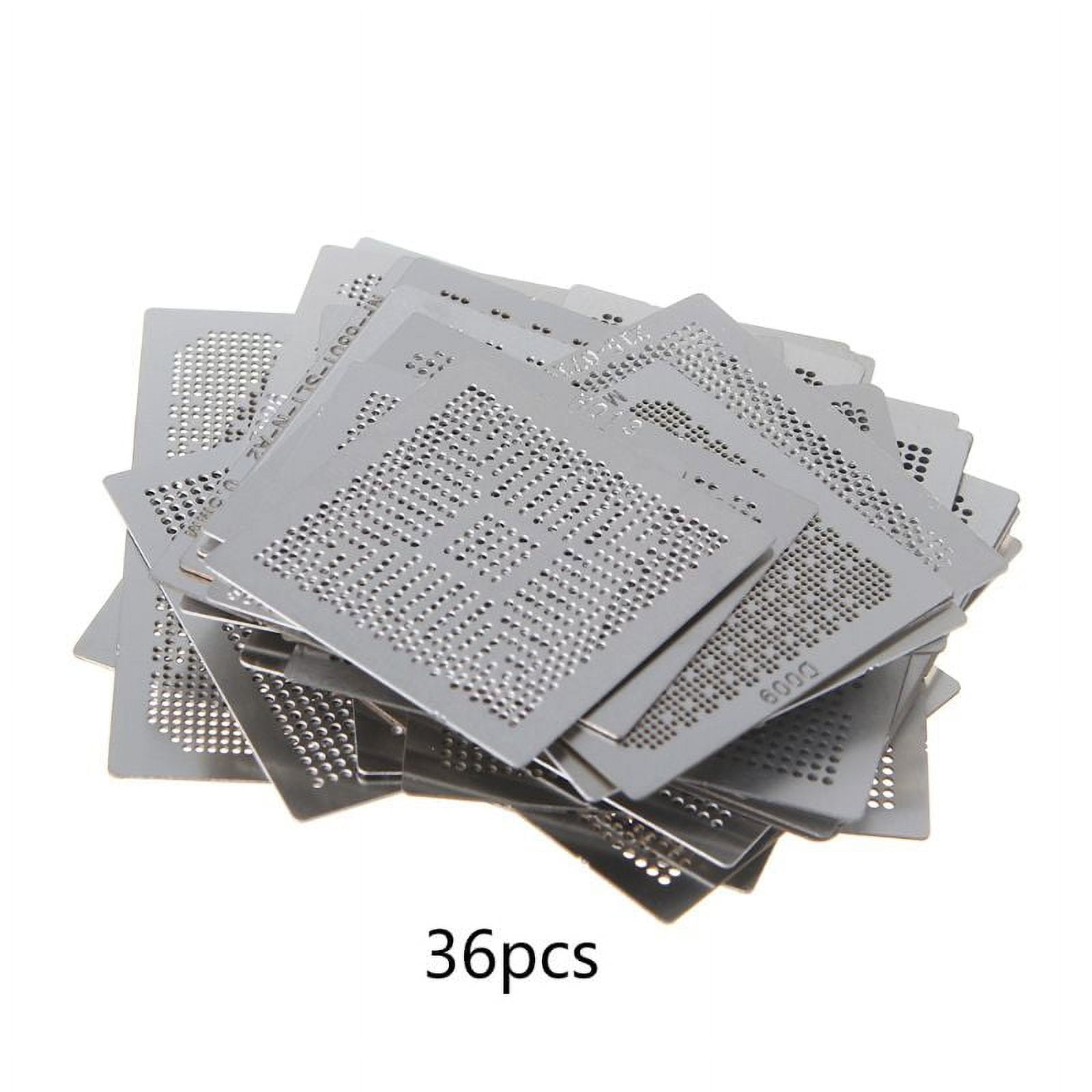 36Pcs Direct Heat Graphics Card Stencils Steel BGA Reballing Stencil