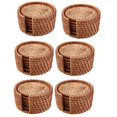 thumbnail image 1 of 36Pcs/ Drink Coasters Set Round Tableware Rattan Weave Diameter 8Cm, 1 of 4