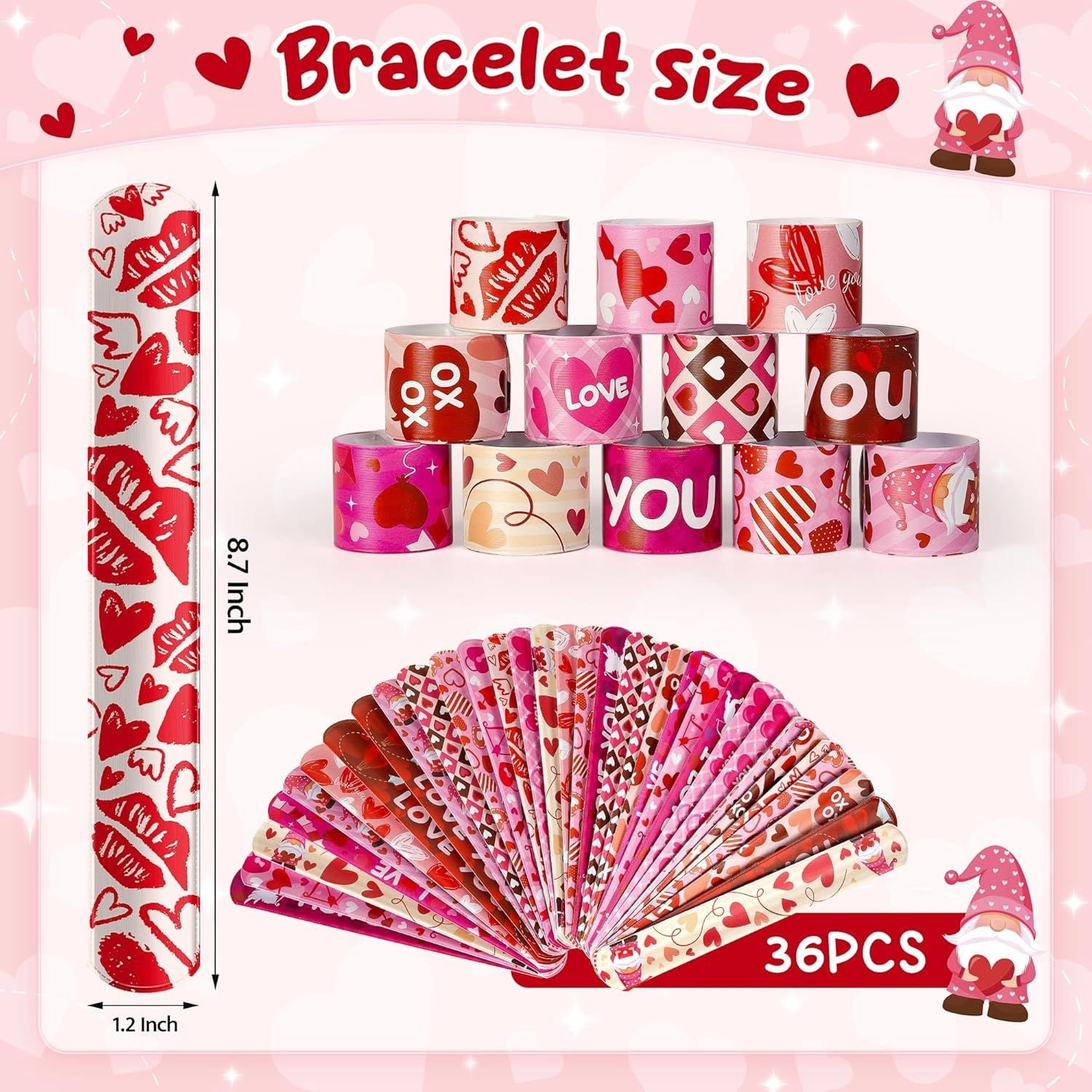 36Pcs Easter Slap Bracelet,Easter Decorations Bracelet Decorations Gifts,Bunny Bracelets Present for Holiday Goodie Bag Stuffers,Bracelets Bulk for Birthday School Classroom Prizes Outdoor