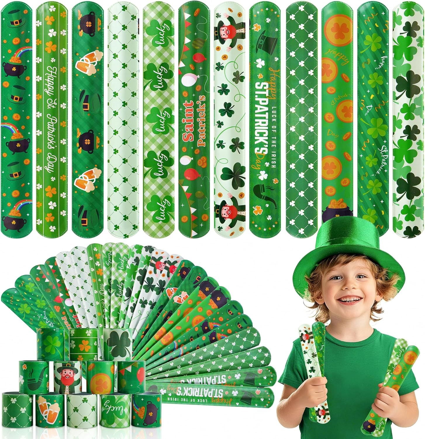 36Pcs Easter Slap Bracelet,Easter Decorations Bracelet Decorations Gifts,Bunny Bracelets Present for Holiday Goodie Bag Stuffers,Bracelets Bulk for Birthday School Classroom Prizes Outdoor