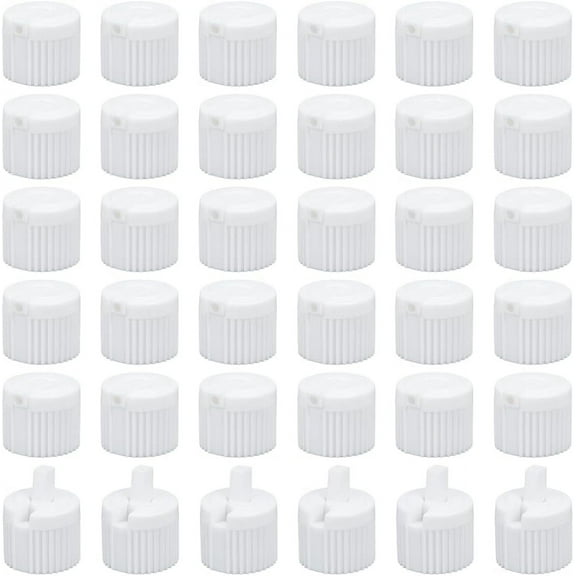 36Pcs Flip Top Dispensing Cap White Plastic Bottle Caps Spout Flip Caps Reusable Plastic Bottle Cap Replacement Bottles Caps