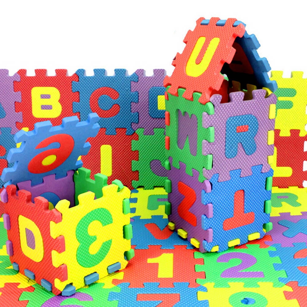 36Pcs Foam Floor Alphabet and Numbers Puzzle Play Mat for Baby and Toddlers Baby Child Number Alphabet Puzzle Colorful Educational Learning Activities for 2-6 Players 3+ Years Toy Gift Clearance